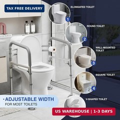 Loyoda Foldable Toilet Safety Rails for Seniors – Adjustable Toilet Safety Frame
