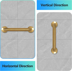Shower Grab Bar, 2 Pack 32 Inch Gold Bathroom Safety Bar, 1.25″ Diameter 304 Sta