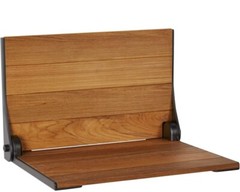 Seachrome Silhouette Teal Shower Seat Bench, Wall Mount, Foldable Black Frame