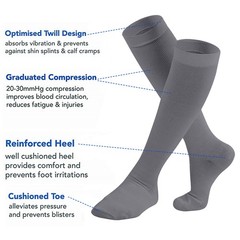 6 Pairs Copper Compression Socks 15-20mmHg Graduated Support Mens Womens S-XXL