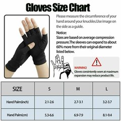 Copper Compression Gloves Carpal Tunnel Arthritis Joint Pain Relief Hand Support