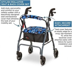 NOVA Rollator Walker Seat & Backrest Cover Set – Removable Washable Fabric Cu…