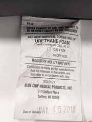 Blue Chip Medical Hospital Urethane Foam Pad Rectangular Patient Cushion 43″x20″