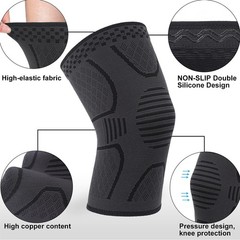 Double Couple 2 Pack Copper Knee Brace Small, Black&Dark Grey