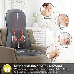 Full Back Massager with Heat -2D/3D Shiatsu Massage Seat Cushion with 10