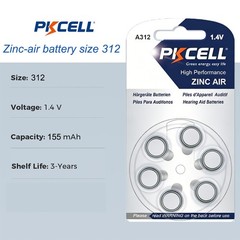 Hearing Aid Batteries 1.4V A10 A13 A312 Zinc-air Battery PKCELL Lot