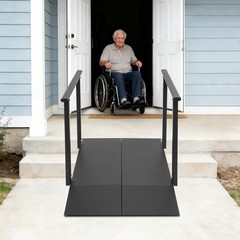 Wheelchair Ramp with Handrails Access Ramp for Home Steps Doorways Curbs Stairs