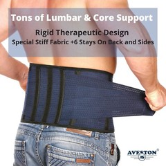 AVESTON Back Brace Lower Back Pain Relief Lumbar Support Belt Rigid Thin Light