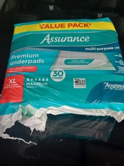 Assurance Premium Underpads XL Maximum Absorbency Open Package, 21 Left