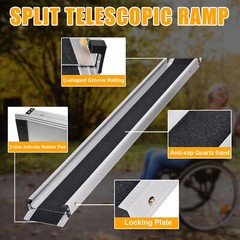 2 Pack Telescopic Aluminum Alloy Wheelchair Ramp 4/6/8 Ft Mobility Ramp 660 Lbs