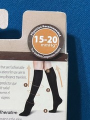 Therafirm Knee High Therapeutic Compression Women Socks 15-20mmHg Black XL, USA