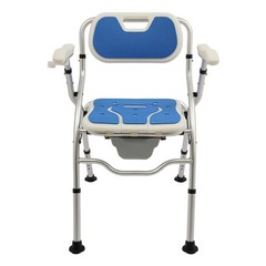Folding Shower Chair with Arms and Back for Seniors Handicap Disabled Blue US