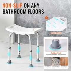 VEVOR Shower Chair Seat 350lb Bath Stool Padded Height Adjustable Bathtub Shower
