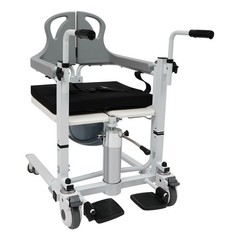 Elderly Transport Wheelchair Adjustable Lift Nursing Chair w/ Toilet Bucket