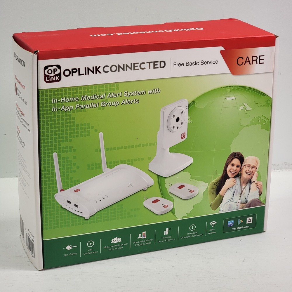 Oplink Connected Care In-Home Medical Alert System Video Camera 2 Mobile Button
