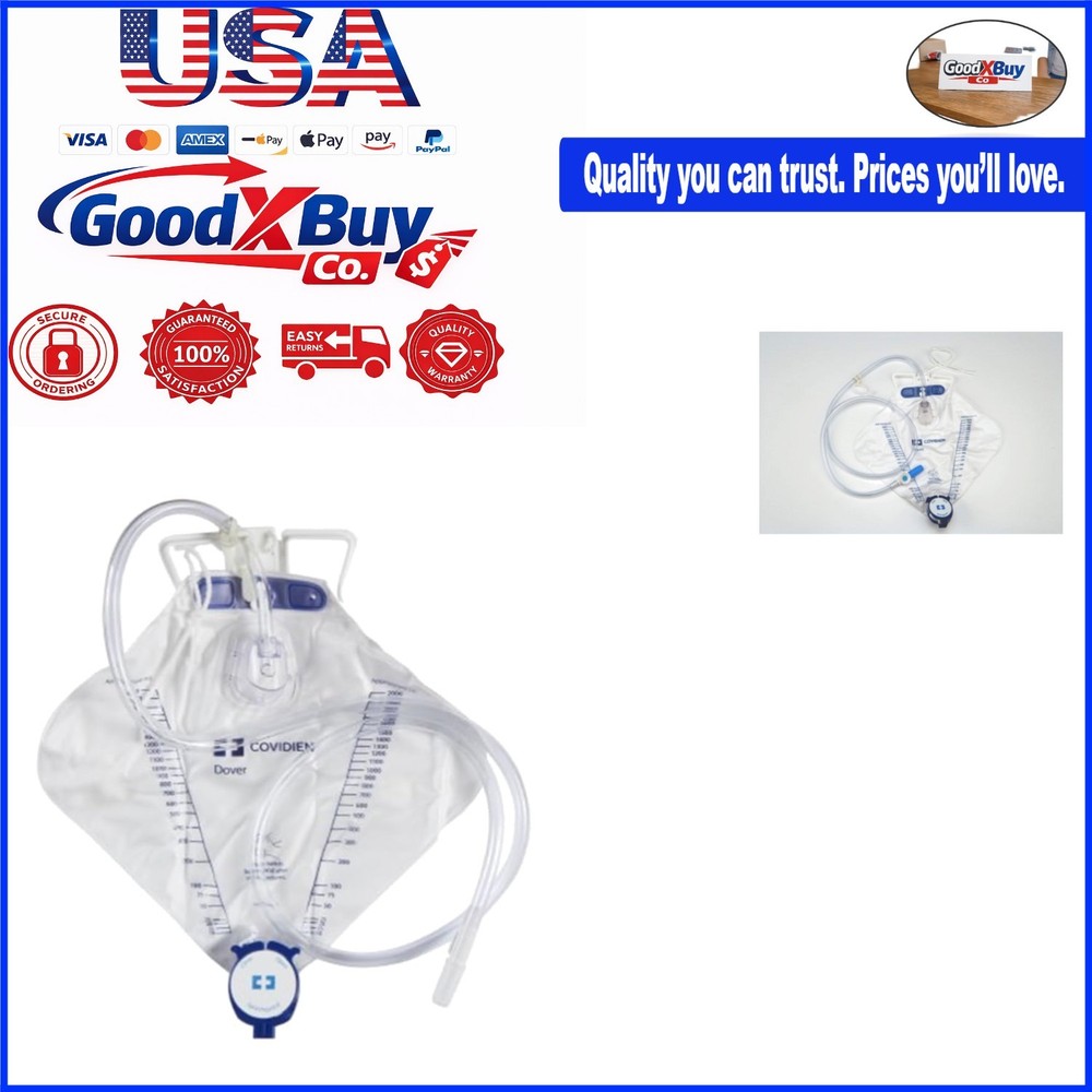 Anti-Reflux Urinary Drainage Bag 2000mL Sterile with 48in Tubing – Single Use…