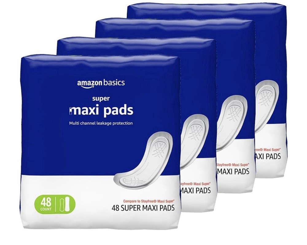 192 Count Super Maxi Pads Incontinence Bladder Super Protection Amazon Basics