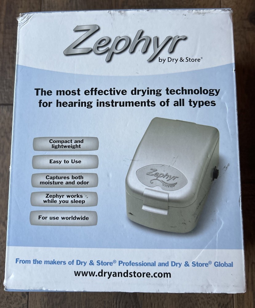Zephyr by Dry & Store Hearing Aid Cochlear Implant Dryer New Condition Open Box