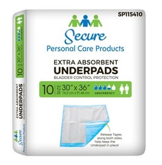 TotalDry Underpad Size 10 30×36″ Blue Heavy Absorb Fluff/Polymer Disposable 100