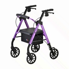 NOVA New Star 8 Rollator Walker Purple 8 Inch Wheels Folding Seat 300 lb Cap