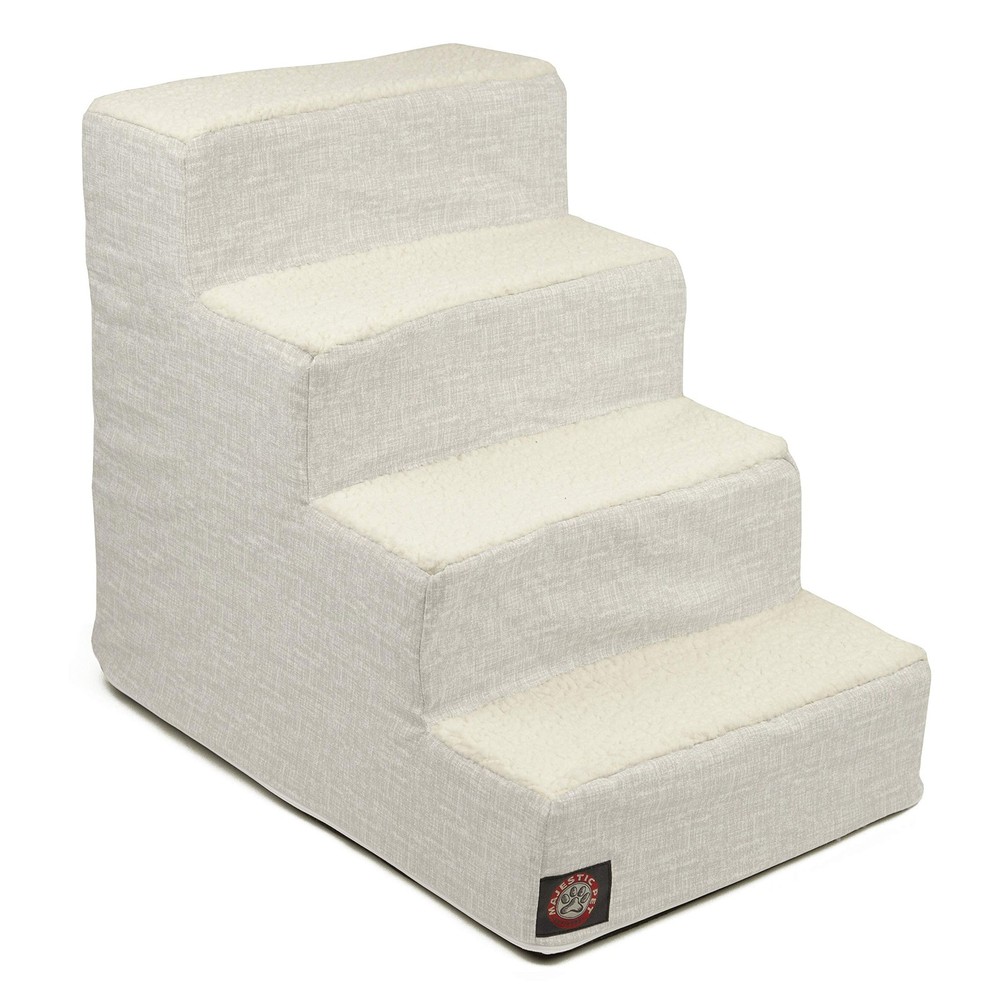 Majestic Pet 4 Step Portable Dog Stairs For Small Dogs To Get On Bed Supports