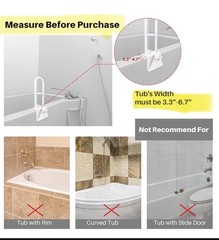NEW Vaunn Medical Bathtub Handle Grab Bar Safety Rail Seniors Elderly Support