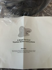 C-Shape Cervical Neck Traction Device Pillow, Black, One Size