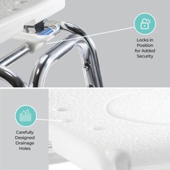 Sliding Shower Transfer Bench, Adjustable Height, Holds Up to 400 lbs