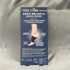 Copper Fit Arch Relief Plus Orthotic Support 1 Pair – One Size, Black Adjustable