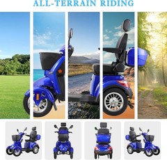 800W 4-Wheel Heavy Duty Mobility Scooter 60V/20Ah 31 Miles for Seniors 500lbs