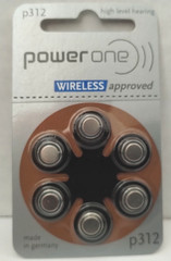 60 PowerOne Hearing Aid Cell Batteries 1.45V P312 Exp 2024 New Wireless Germany