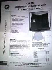 Lumbar Sacral Orthosis MEDIUM VAL5N M – WITHOUT Optional Thermoplastic Insert