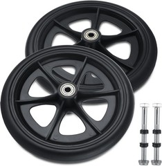 Walker Wheels Replacement 8 Inch Solid Rubber Anti-Slip Rollator Front Wheels