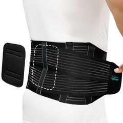 TYNOR Adjustable Back Support Belt for Lower Back Pain – Medium Black