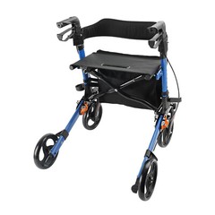 NEW Adjustable Rollator Walker 6 levels of 8 Wheels Compact Folding Lightweight