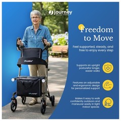 LifeWalker UPWalker EZ Lite Lightweight Upright Rollator Walker for Seniors