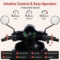 4 Wheel Mobility Scooter 1000W 60V 20Ah 3 Speeds – 6.2/9.3/15.5 mph 500 lbs Load