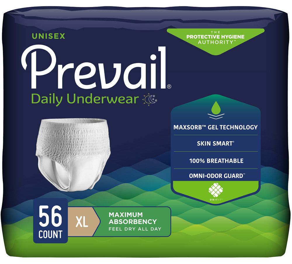 Prevail Super Plus Underwear X-Large Silky-Soft Case of 56