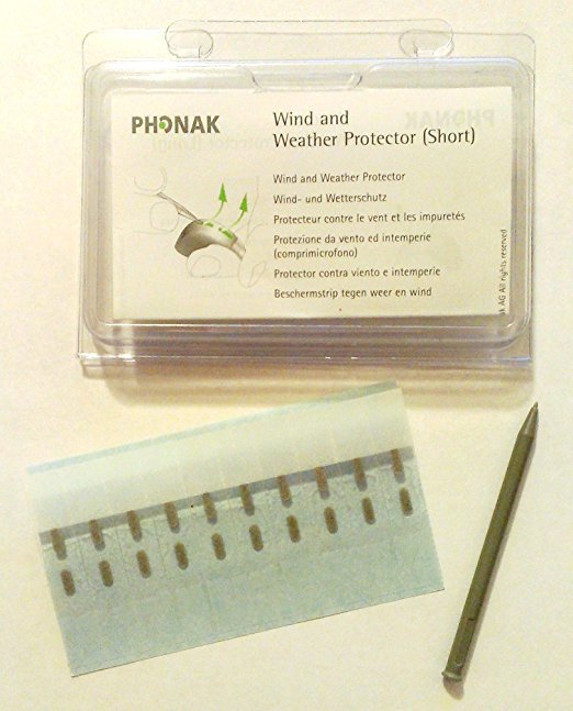 PHONAK Wind and Weather Hearing Aid Microphone Protector Short Filter USA 2 Pack