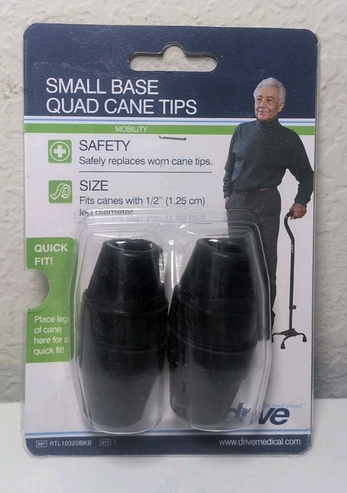 Drive Cane Tips 1/2″ Metal Reinforced 4 ct Black (RTL 10320BKB) NEW B307
