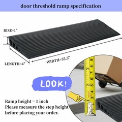 1 Inch Rise Threshold Ramps Doorways Rubber Home SelfAdhesive 35.5 Inch