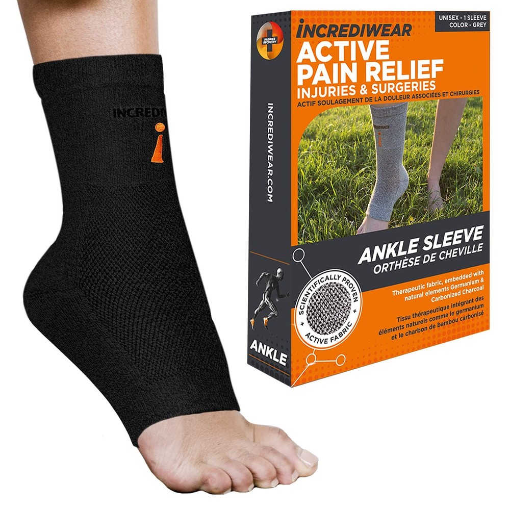 Incrediwear Ankle Sleeve – Brace for Small/Medium (Pack of 1), Black