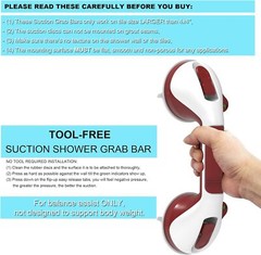 12in Suction Shower Grab Bar with Indicators, Balance Assist Steady Handle