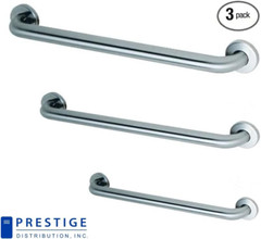Commercial Grab Bar Bundle for Commercial Restrooms – ADA Compliance – 1.5″ Diam