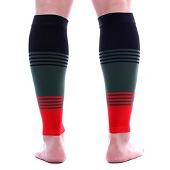 Calf Compression Sleeve 1 Pair Doc Miller 20-30 mmHg Varicose Veins BLK/GRN/RED