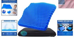 Super Large Gel Seat Cushion for Tailbone & Sciatica Pain Relief – 19x18x1.65