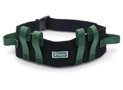 Posey 6537Q Transfer Belt, Black/Green, Extra-Wide Soft Nylon,Washable Gait Belt