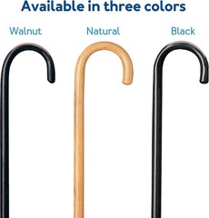 Walking Cane 36 Inch Wooden Support Canes for Men Women 250 lb Capacity Walnut