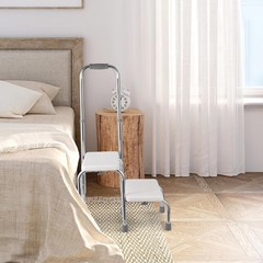 Senior Step Stool with Handle, Heavy Duty 2-Step Non-Slip Platform,440lb Support