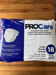 Procare Breathable Adult Briefs Diapers Large 45″ – 58″ Waist – 18 Count ~ NEW